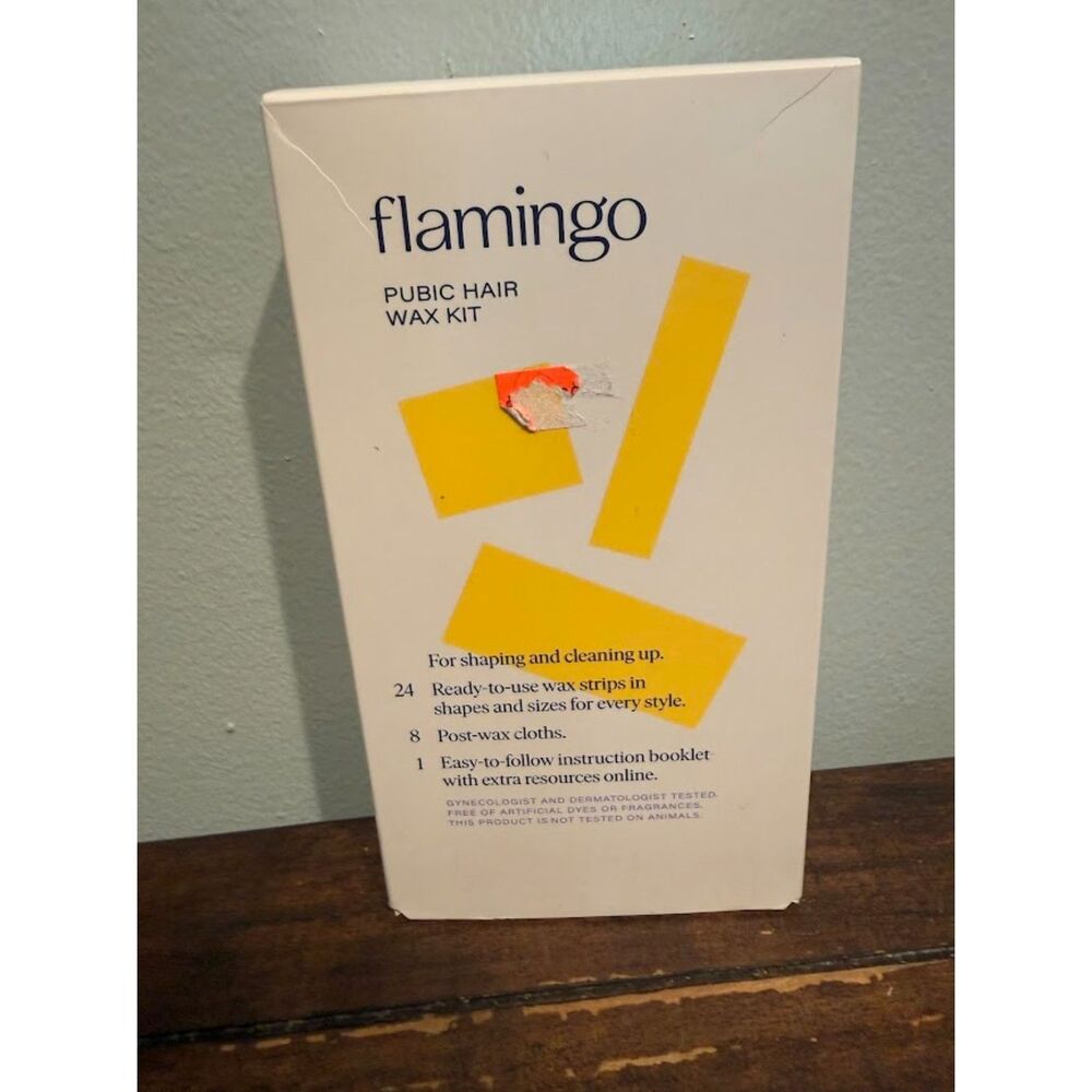 Flamingo Pubic Hair Wax Kit with Soft Gel Wax Strips and Post-Wax Cloths